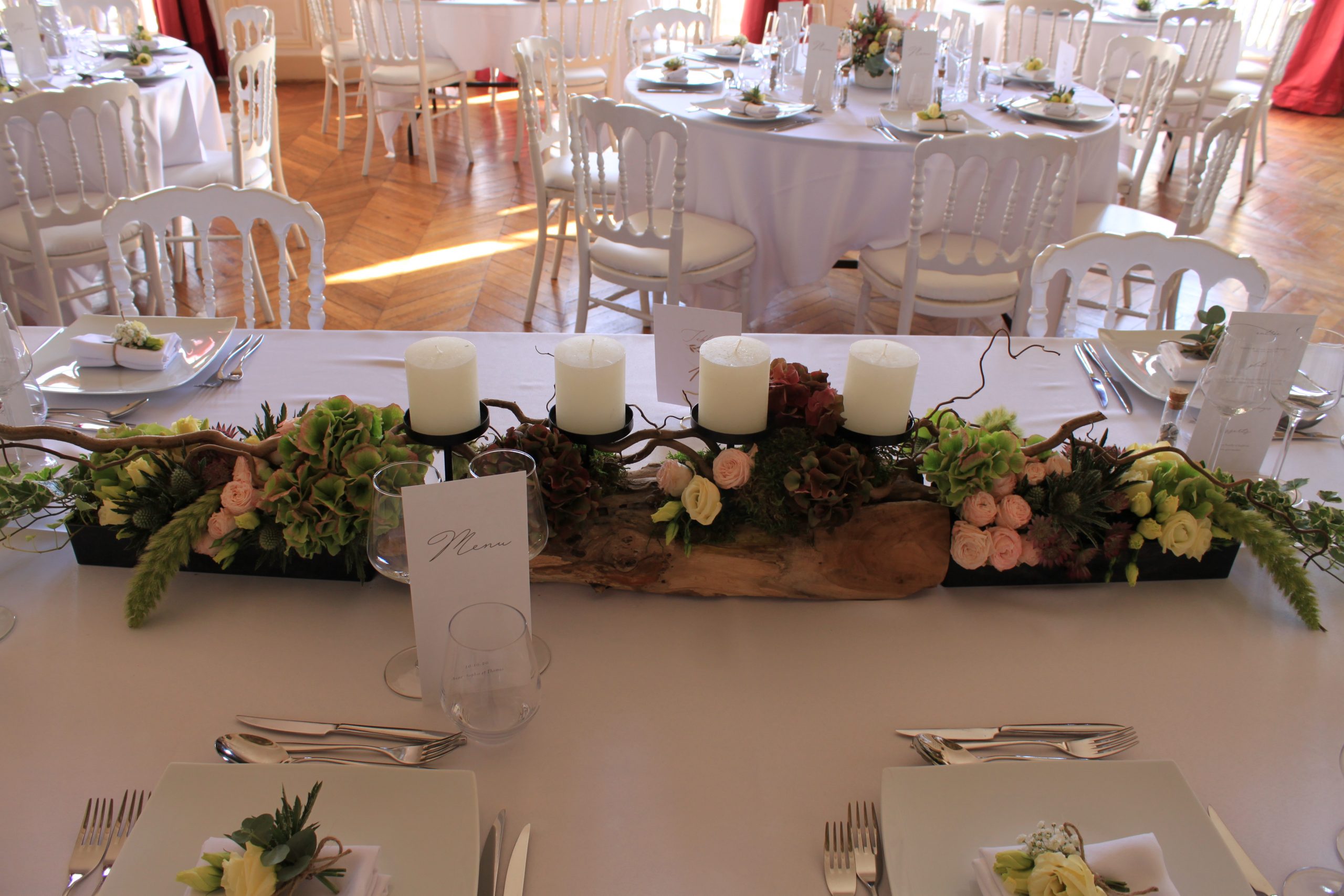 table d'honneur mariage fleurs